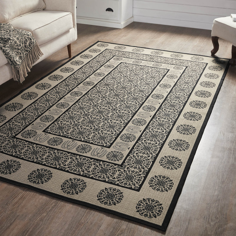 Custom House Flatweave Washable Geometric Indoor / Outdoor Rug, Rectangle 5' x 8'