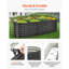Lit de jardin surélevé en métal, jardinière ovale galvanisée 8 x 2 x 2 pi, conception à fond ouvert, grand lit surélevé pour faire pousser des légumes, des fleurs, des herbes et des plantes grasses, gris foncé