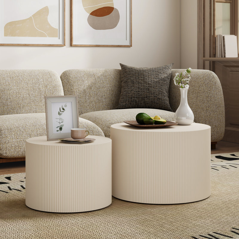 Ensemble de tables basses gigognes 23,6 po, Beige