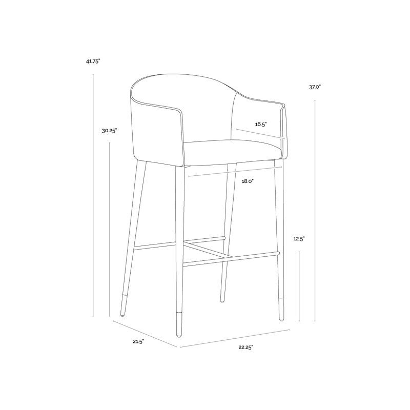 Kylin Barstool - Dillon Cream / Bravo Ash