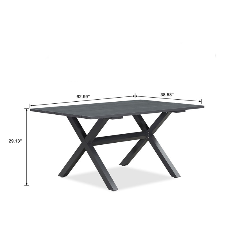 Latitude Run® Rectangular Outdoor Dining Table, 29.13"H x 62.99"L x 38.58"W