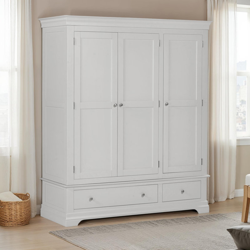 Adaleya 3 Door 2 Drawer Wardrobe, Grey