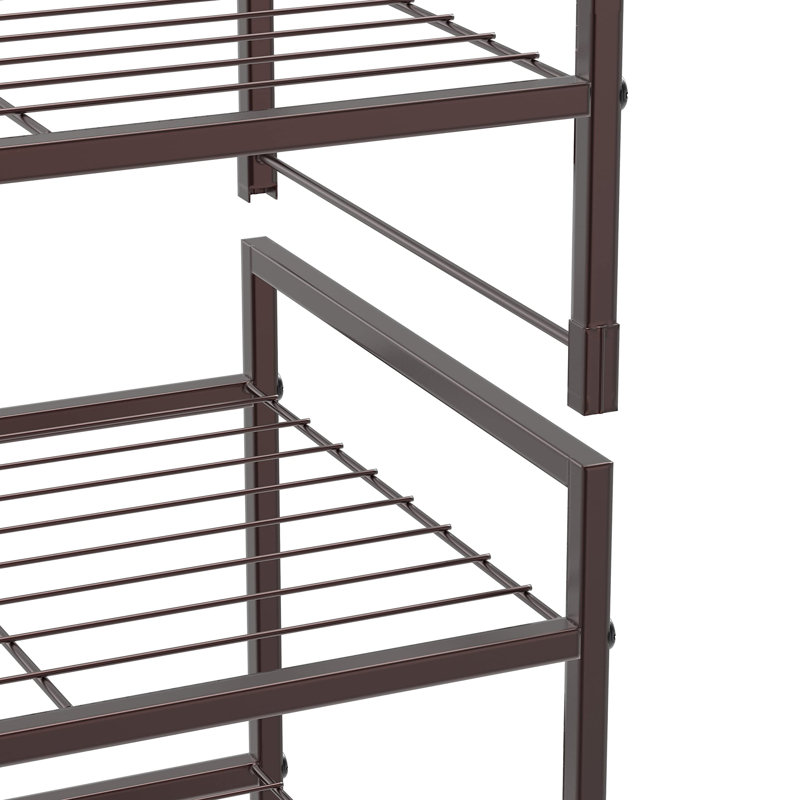 9 Pair Shoe Rack, Bronze
