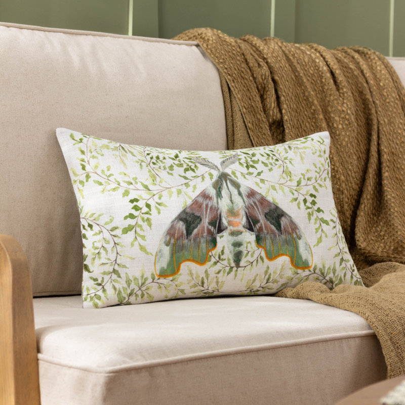 Shugborough Moth Rectangular Throw Cushion Cover