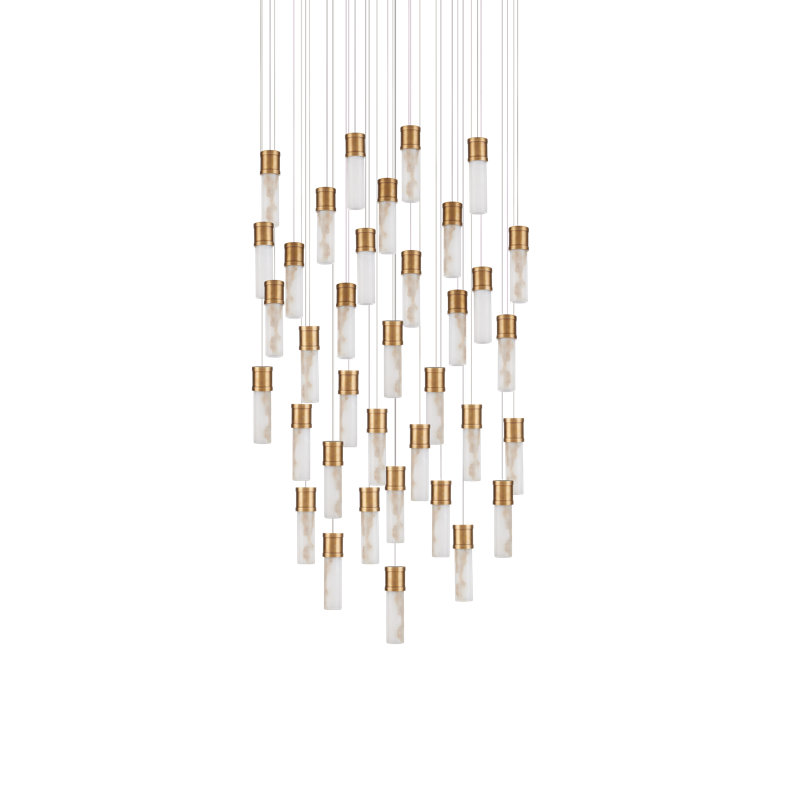 Luminaire suspendu rond à lumières multiples Cannula, H 21,5 po x l 33 po x P 33 po, 5400 lumens