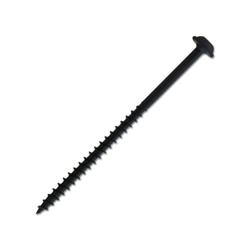 #8 x 3 in. Black Square Round Washer Head Coarse Thread Self-Tapping