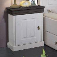 51cm W Solid Wood Bedside Table, White waxed and colonial