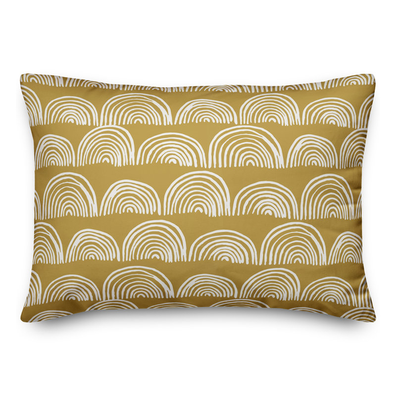 Abstract Outdoor Throw Pillow, Yellow
