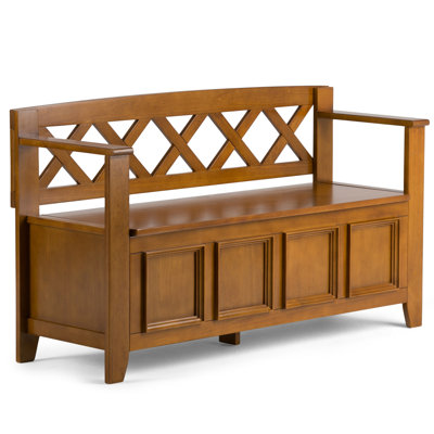 Banc de rangement en bois massif Amherst