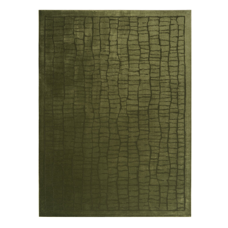 Tapis lavable doux et moderne pour salon, chambre à coucher, Green, Rectangle 9' x 12'