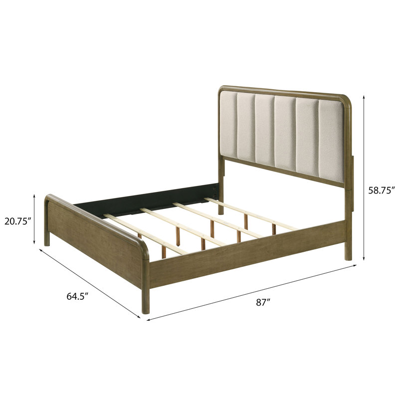 Grand lit tapissier Tully Nutmeg