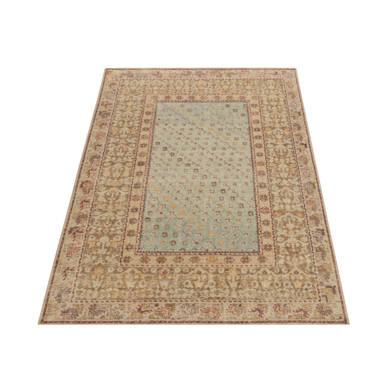 Distressed Homage Wool Floral Area Rug, Rectangle 15' x 24'