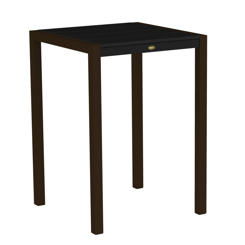 Table de bar POLYWOOD Surf City, 30 po x 30 po, Bronze texturé / Noir anthracite