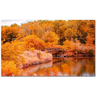 Bridge Photo 12'' x 12'' Satin Ceramic Decorative Mural