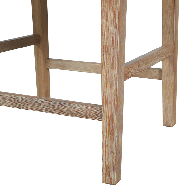 Tabouret en bois massif Alighiero, Brun, 26"