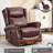 Heat Massage Manual Recliner Chair With Rocker And Swivel In Genuine Leather For Living Room,Red
