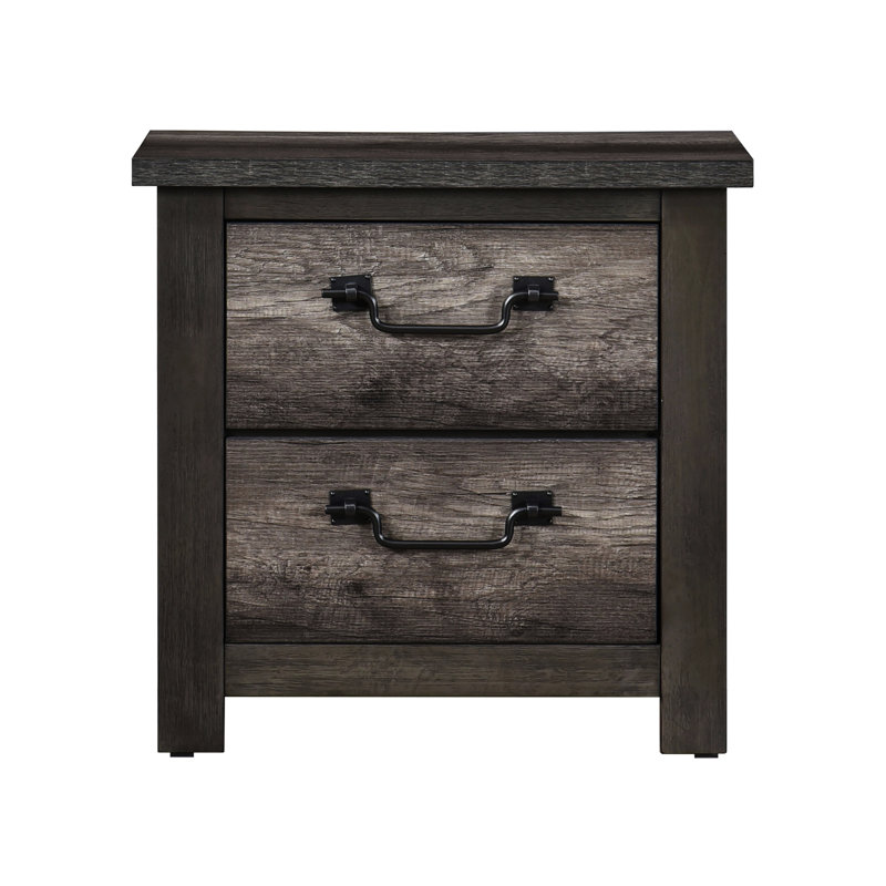 Table de chevet 2 grise pour chambre à coucher - 2 en bois