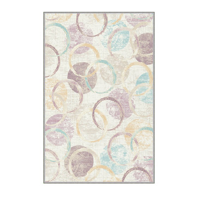 Tapis de couloir doux (2,6 x 4,9 pi), 100% polyester, hauteur de poils de 0,3 po | Antibactérien, antidérapant, 650 g / m² | Lavable à la machine, impression numérique 3D | Parfait pour le salon, le vestibule et la chambre à coucher