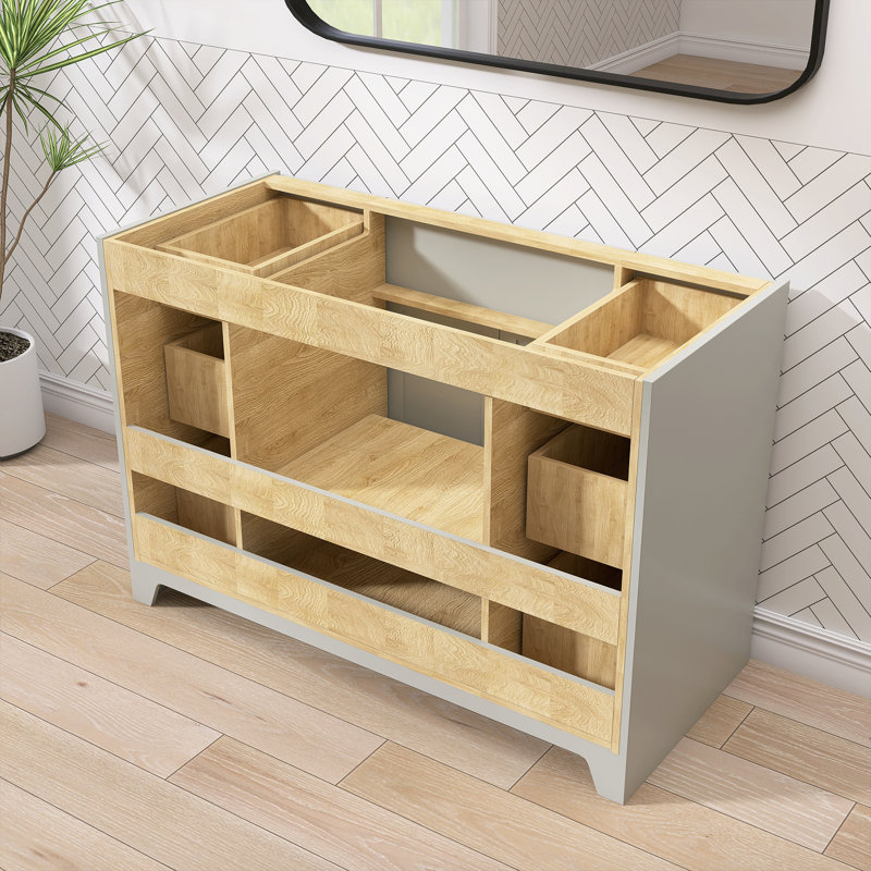 Armoire de meuble-lavabo autoportante 48 po, Gris
