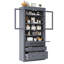 Armoire de rangement autoportante pour cuisine, armoire multifonctionnelle à 3 tiroirs, tablettes réglables et prise de courant pour la salle à manger et le salon-1052741675