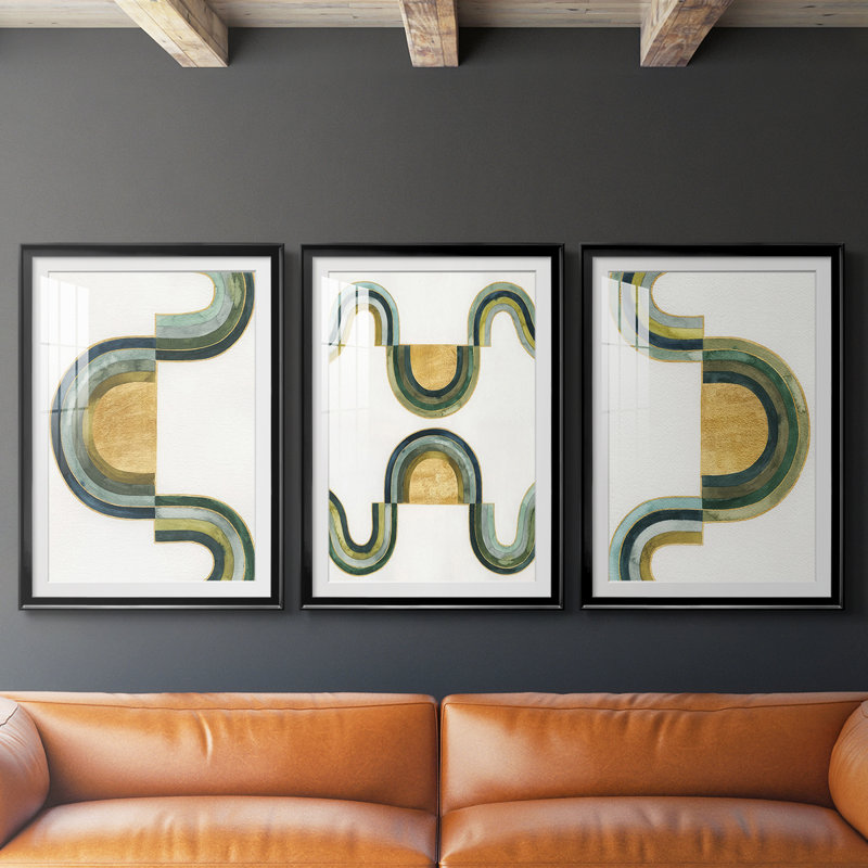 Analogous Arches I - Impression personnalisée de qualité supérieure avec cadre mat - 3 pièces, H 27 po x l 57 po