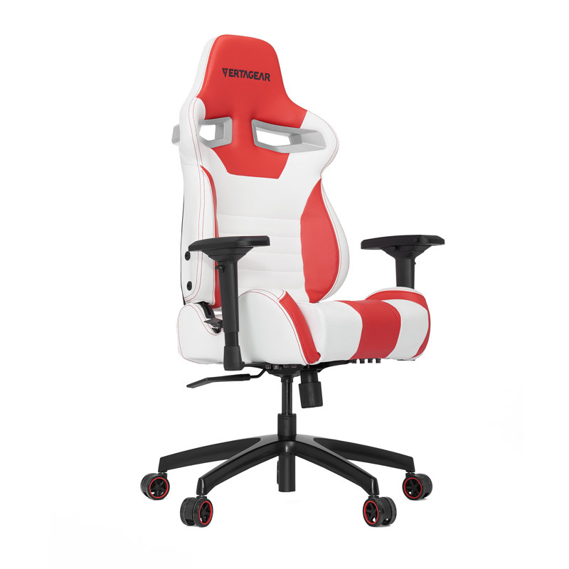 Fauteuil de jeu et de course Premium Series S-Line 4000 PC, Blanc / Rouge
