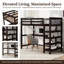 Rêveur polyvalent et charme intemporel: lit superposé simple en pin avec lit gigogne et rangement-673951533