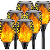 4 Pack Super Larger Size Solar Flame Torch Extra Bright Solar Lights Outdoor Decorative with Flickering Flame