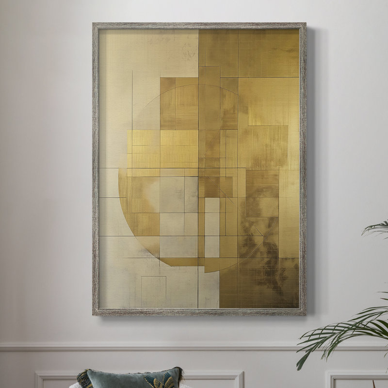 ABSTRACT Series CV, reproduction d'art encadrée - bois massif, H 15 po x l 12 po