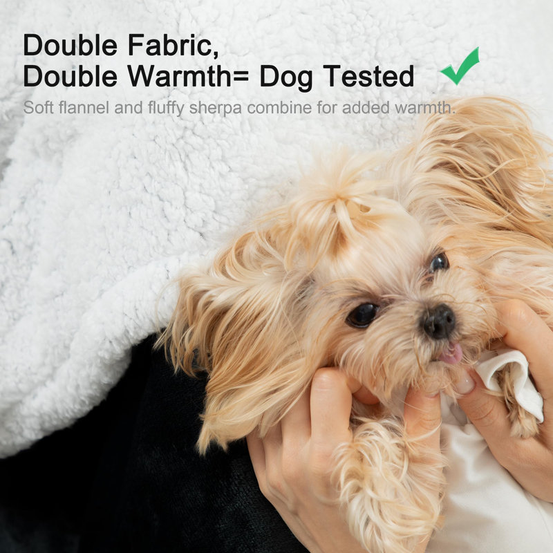 Double-Layered Sherpa Fleece Throw Blanket - 240Cm