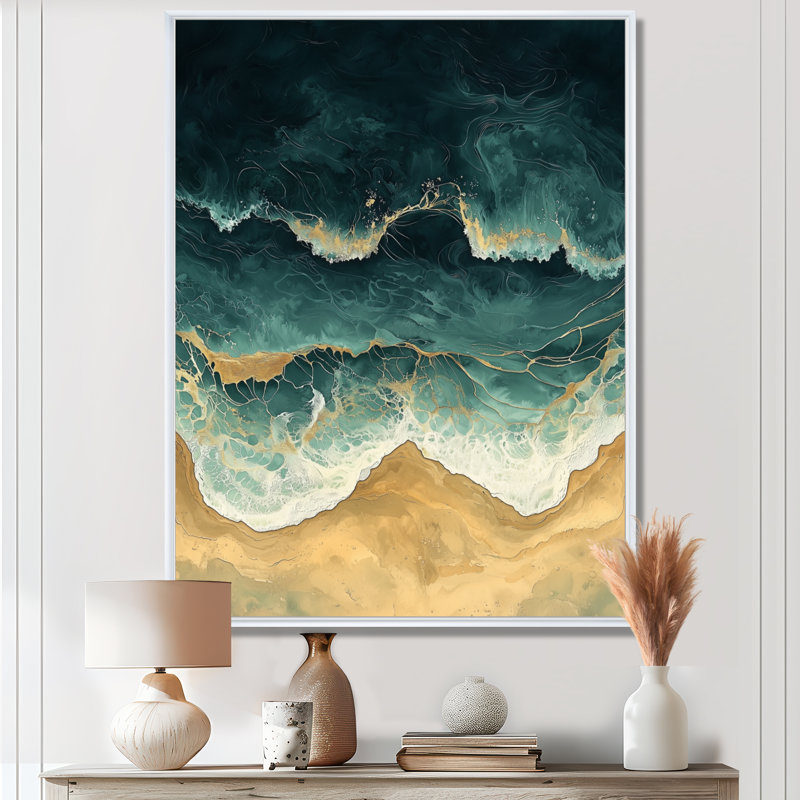 Kalb - impressions sur toile côtières, H 40 po x l 30 po, Impression encadrée flottante, Blanc
