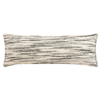 Cosmo White Black Woven Space Dyed Boucle Textured Stripes Modern Decorative Throw Pillow
