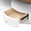 Table basse 2 pièces, tables d'appoint ovales centrales et rondes, aspect bois naturel, construction solide et stable avec rangement blanc brun antique, cadre facile à assembler