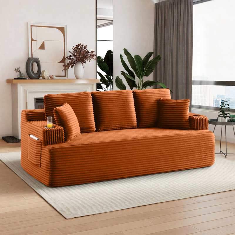 Canapé Boneless, H 35,8 po x l 86,2 po x P 36,6 po, Orange