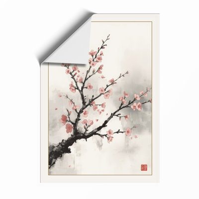 Spring Blossom Branch Japandi - Framed Print