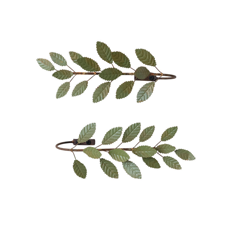 Artisan Green Iron Leaf Curtain Tiebacks