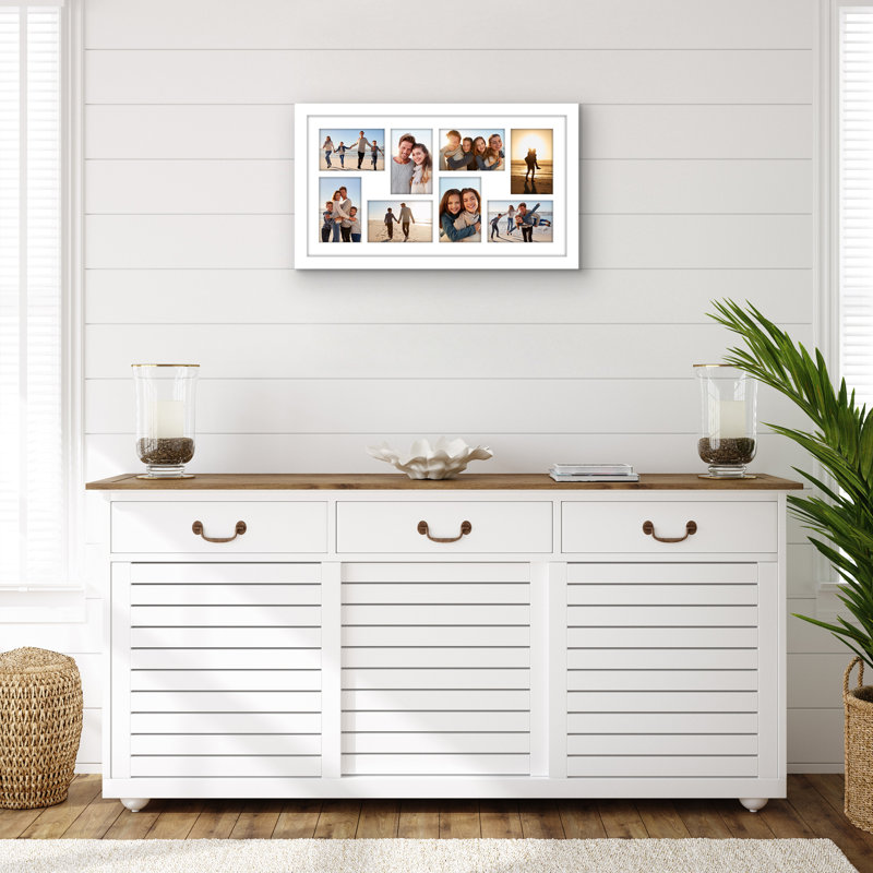 Cadre 12 po x 22 po - convient à huit photos 4 x 6 ou à une photo 12 x 22, Blanc