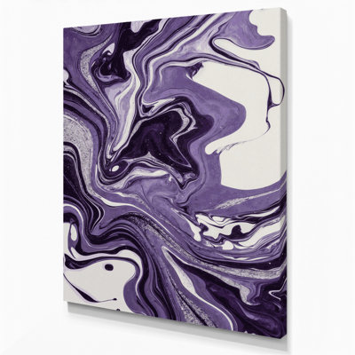 Abstrait art fluide sur toile mauve 4