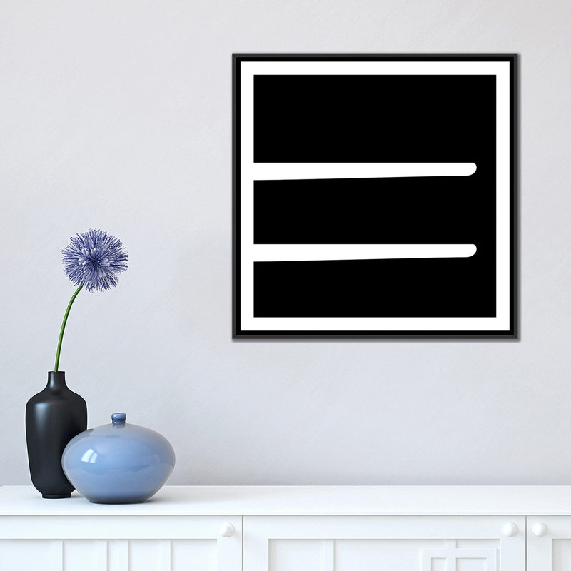 The Type Equal - impression sur toile tendue, H 18 po x l 18 po x P 1,5 po, Pas de tapis, Toile encadrée noire