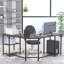 Table de bureau en L 56,9 po avec tablettes-1023504406