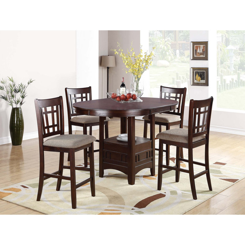 Dark Rosy Brown Counter Height Chairs, Set Of 2