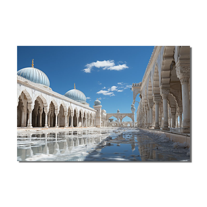 Art de l'islam Masjid Alaqsa - islamique, Toile tendue bleue, 40" H x 60" W x 1.5" D