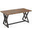 Table de salle à manger moderne 63 ", brun rectangulaire, table de salle à manger pour 4 à 6 personnes avec pieds en métal noir-129463395