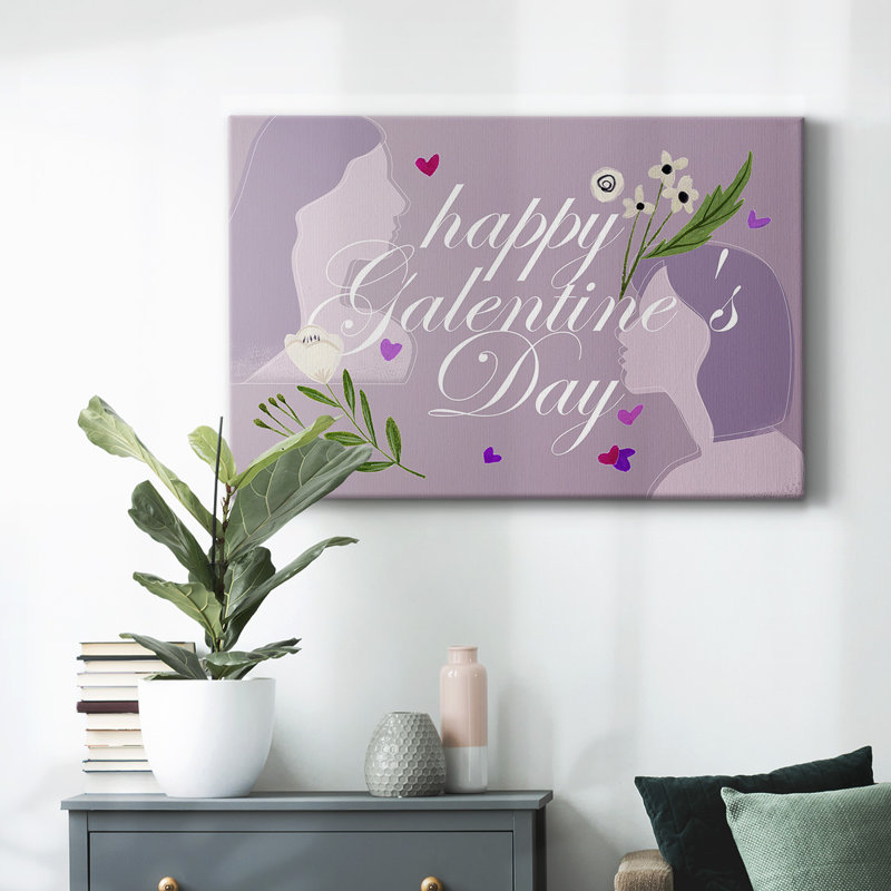 Happy Galentine's Day Collection A-Gallery Wrapped Canvas, 12" H x 18" W