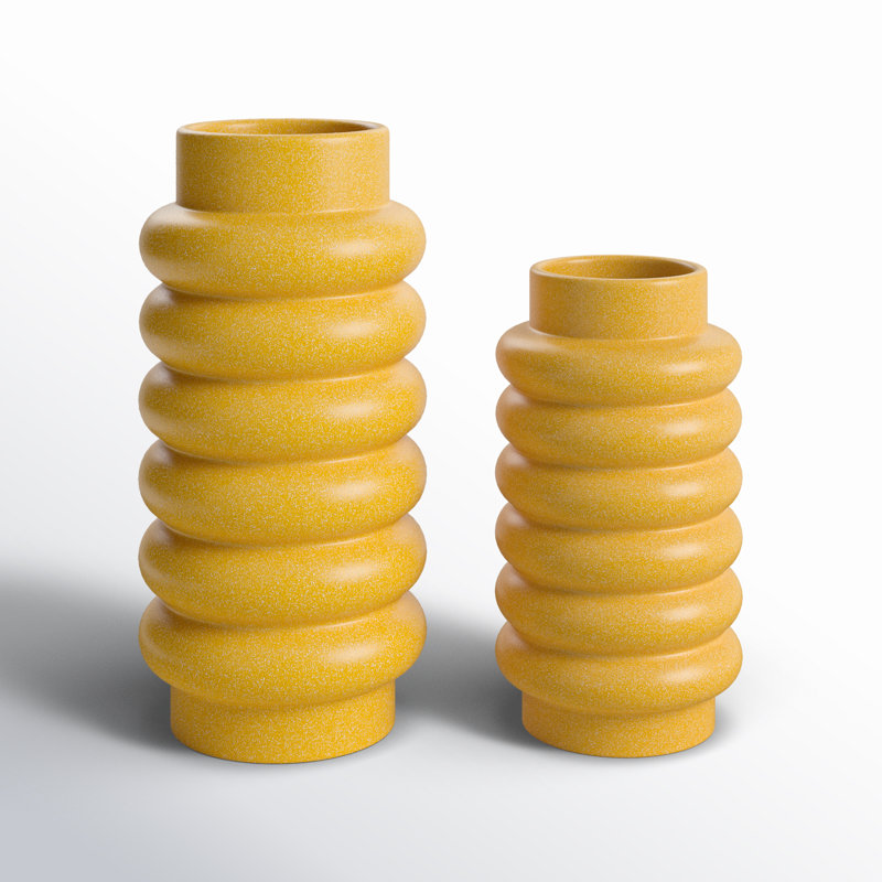 Alix 16.2'' Stoneware Table Vase, Yellow