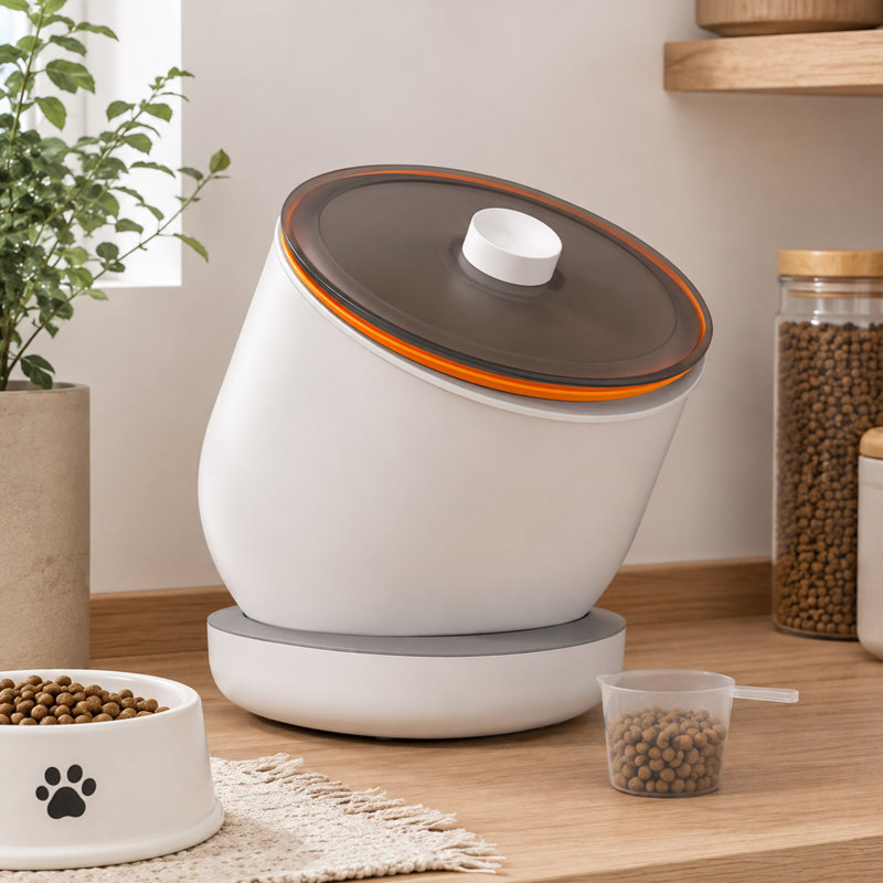 Contenant roulant pour aliments pour animaux 7,6 pte, couvercle scellé