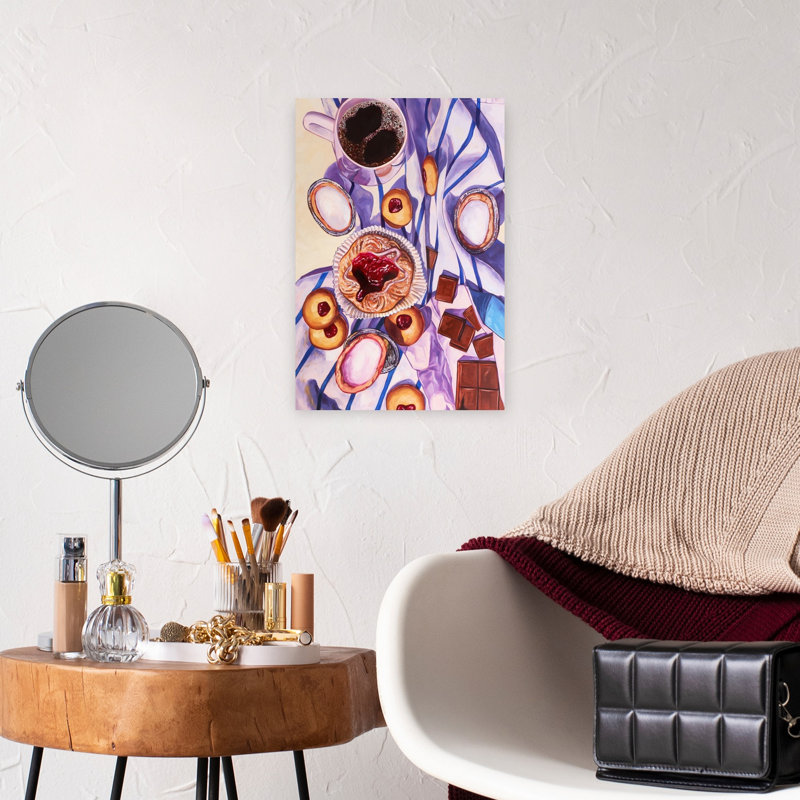 Art mural contemporain Cozy Morning Pastries, H 18 po x l 12 po