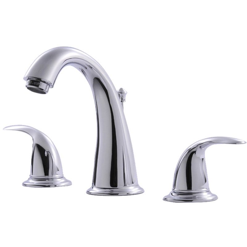 Robinet de salle de bain espacé à deux poignées avec drain 6 "à 10" Nita Vantage - Chrome poli, Chrome poli