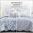 4 Piece Full Queen Reversible Floral Quilt Set with Decorative Pillow 90 x 90 Inch-135278204
