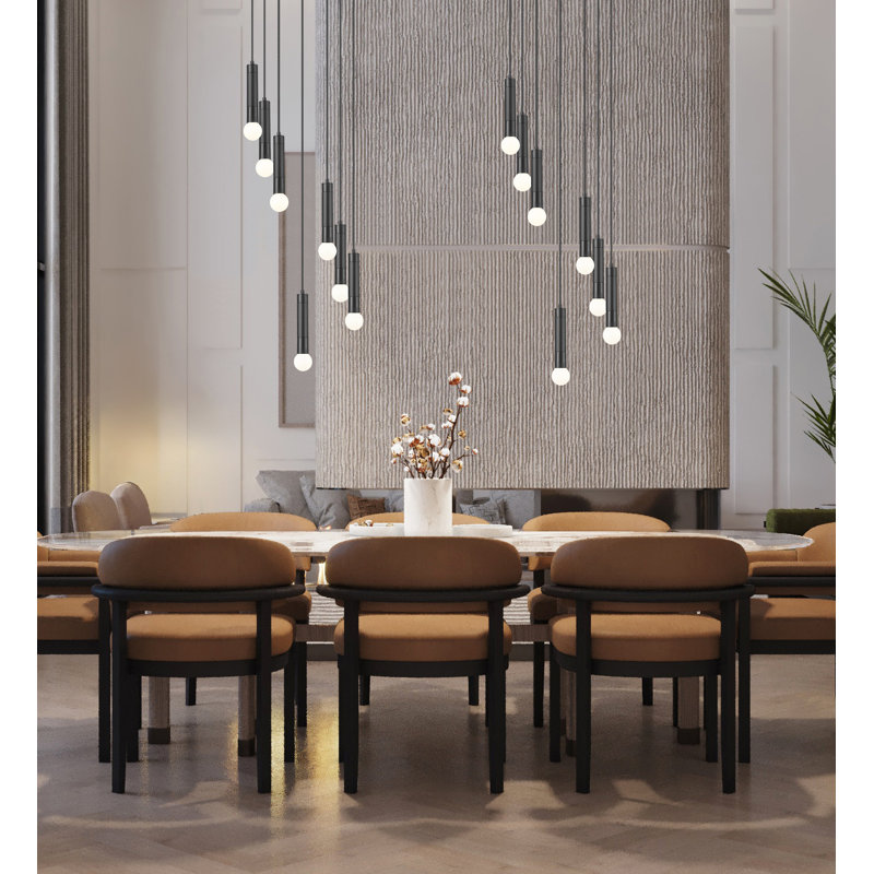 Lustre Lipman, Noir mat, 7 lumières